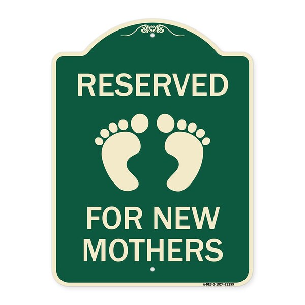 Pink Reserved Parking for New Mothers Heavy-Gauge Aluminum Sign, 24" x 18", G-1824-23299